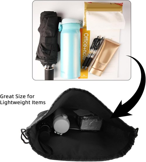 GoodtoU Nylon Backpacks - Durable Drawstring Bags for Sports & Travel | Black, 128 Pieces