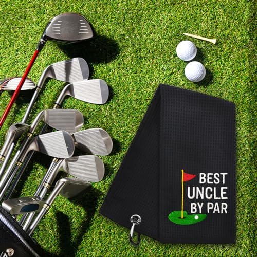 Golf Towels Microfiber Embroidered Uncle Retirement Gift Black 7