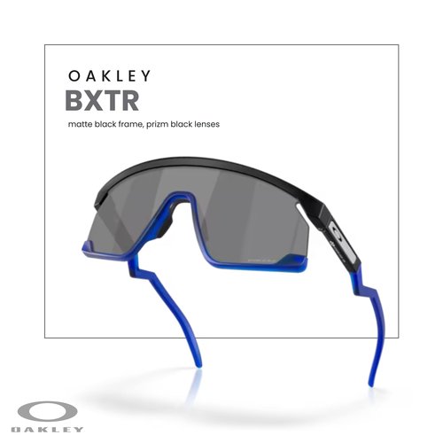 Oakley BXTR OO9280 928015 39MM Matte Black/Prizm Black Shield Sunglasses for Men for Women+ Bundle Accessory Leash Kit, Microfiber Pouch