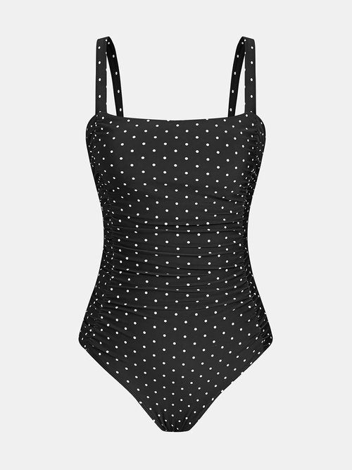 CUPSHE One Piece Swimsuit - Square Neck Tummy Control with Crisscross Self Tie Design