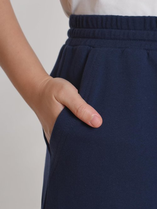 Pintage Women's Petite Sweatpants for 5 FT Short M Navy