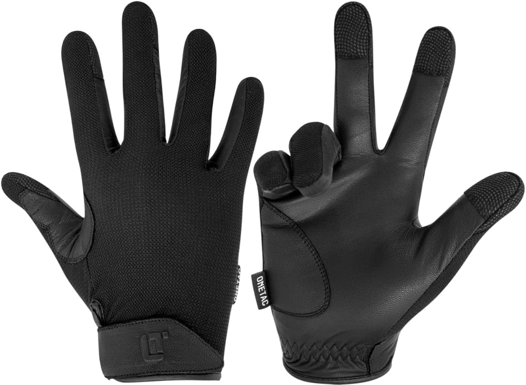 Skiennix Tactical Lightweight Touch Screen Police Duty Patrol Gloves - Breathable Vented Mesh & Goat Skin Leather
