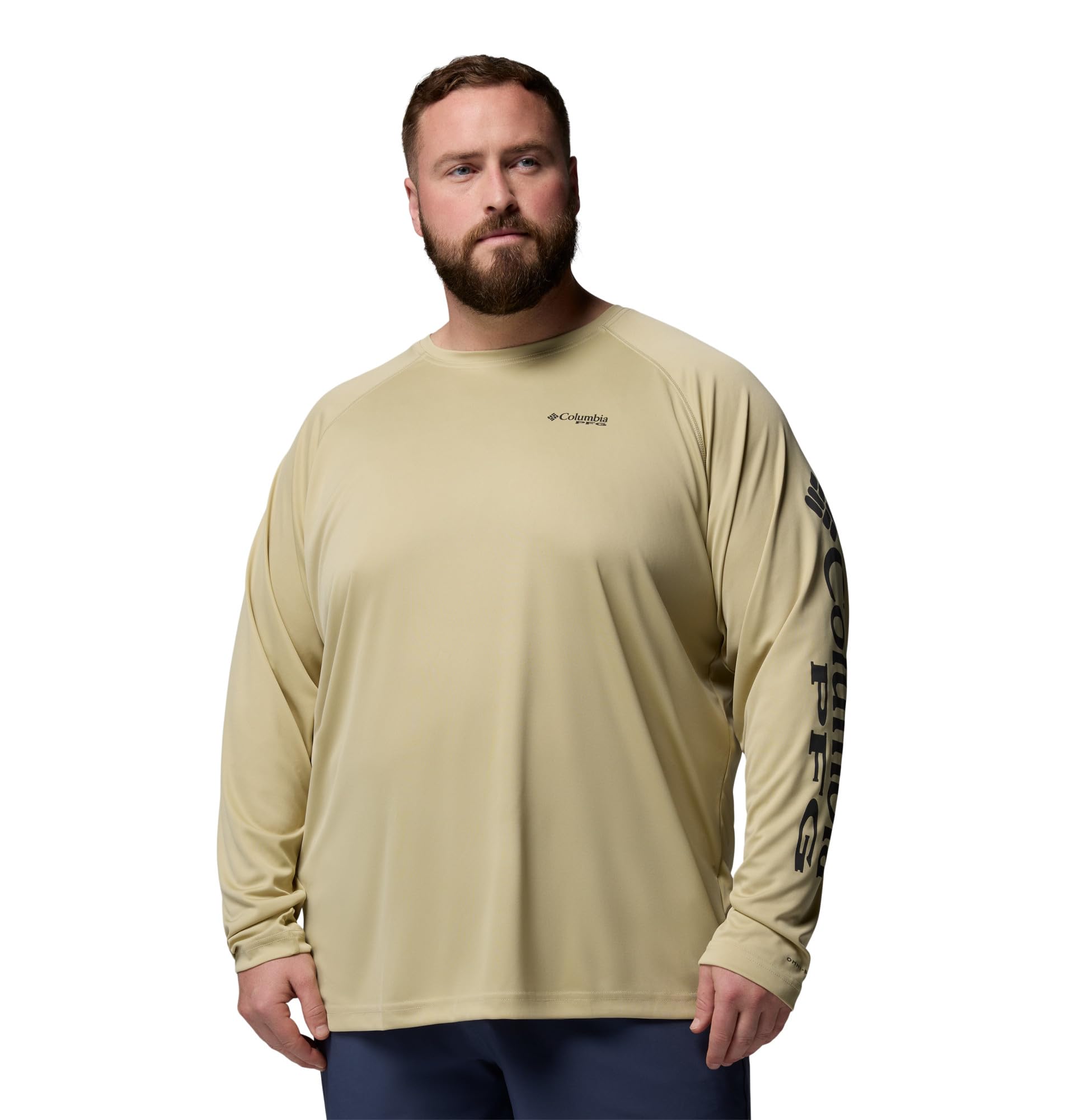 Columbia Men's PFG Terminal Tackle Long Sleeve Fishing Shirt, Serpentine/Shark Logo, 4X Tall