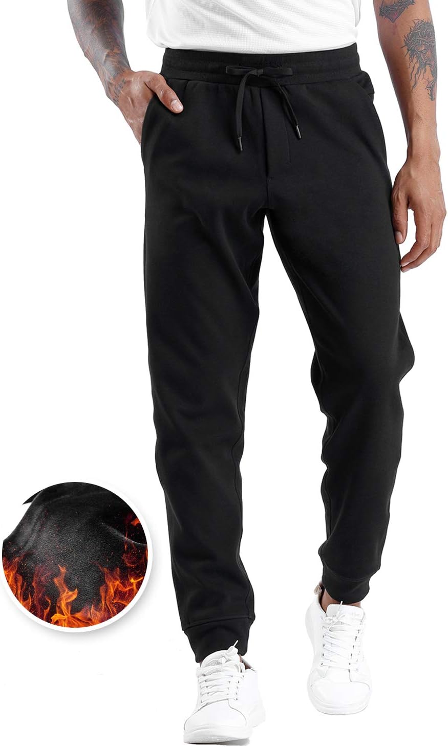 The Gym People Men's Fleece Joggers - Loose-Fit Style with Deep Pockets | Comfortable & Stylish