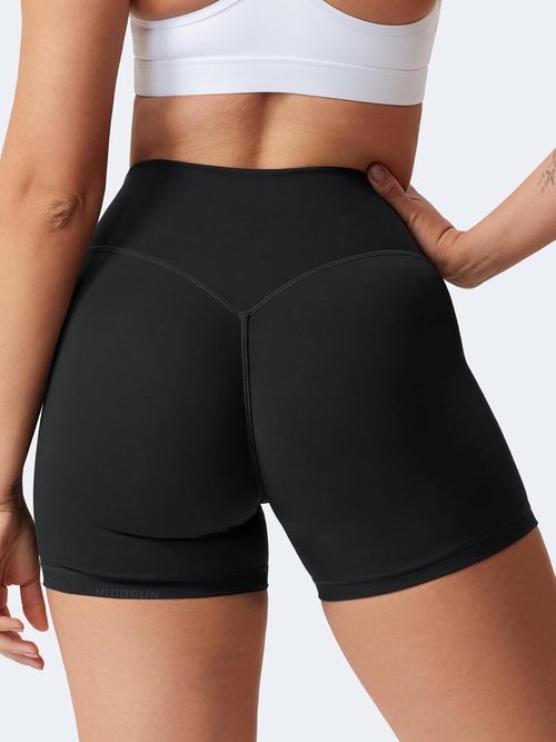HIGORUN Women's Gym Workout Shorts - High Waisted Tummy Control Biker Shorts for Yoga & Running