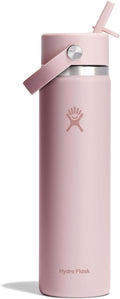 Hydro Flask Water Bottle - Insulated Stainless Steel - Wide Straw Lid, Non Spill, Leakproof in 24 Oz Trillium Pink