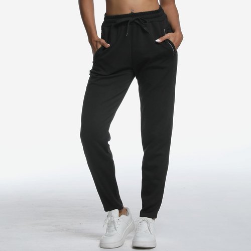 BROKIG Women's Cloudloft Joggers - Soft Athletic Tapered Pants with Zipper Pocket for Casual Lounge & Workout