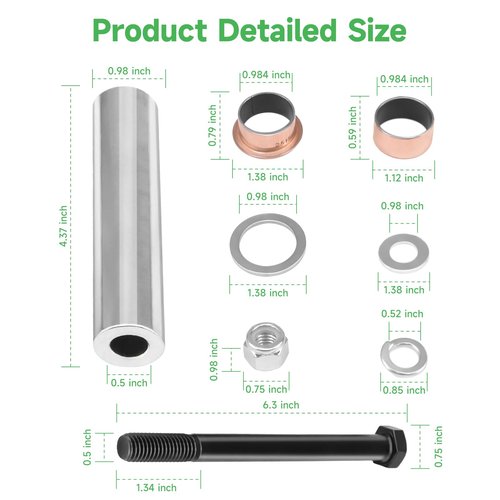 Cartalia Golf Cart Spindle Bushings Kit Fit for EZGO TXT/PDS 2001-UP Gas & Electric, Including Bushing Spindle, King Pin Tubes, Claw Copper Sleeves Kit, Replace OEM #70648-G01 70749G01