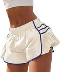 Fisoew Women's Athletic Gym Shorts - Quick Dry, Elastic Waist, Pleated Design | Perfect for Running