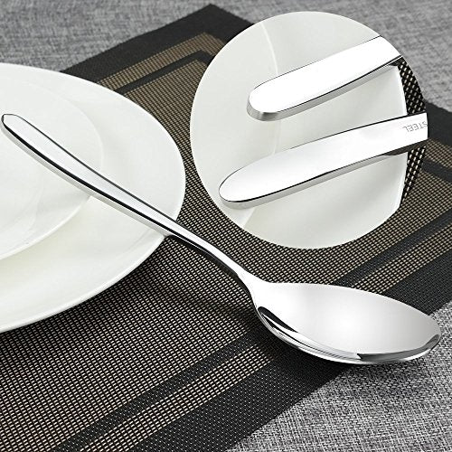 8-Piece Stainless Steel Buffet Serving Spoons Set - Durable & Easy to Wash