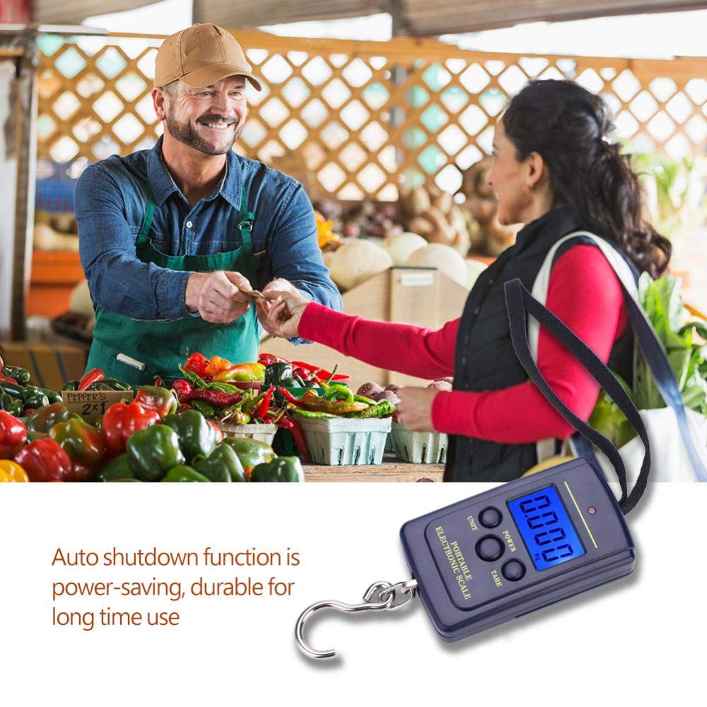 Skiennix Digital Fish Scale - Portable 40kg Hanging Weight Scale with LCD Display for Fishing