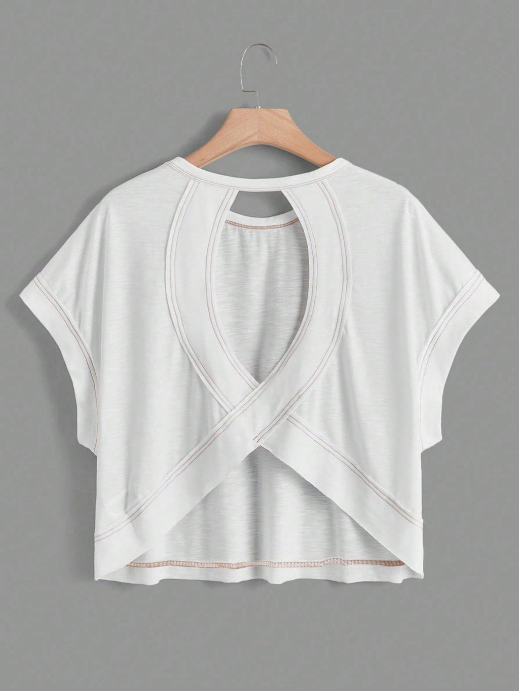 RoseSeek Girl's 2 Packs Open Back Backless Tops Criss Cross Short Sleeve T Shirts Crewneck Casual Tees Black White 11Y