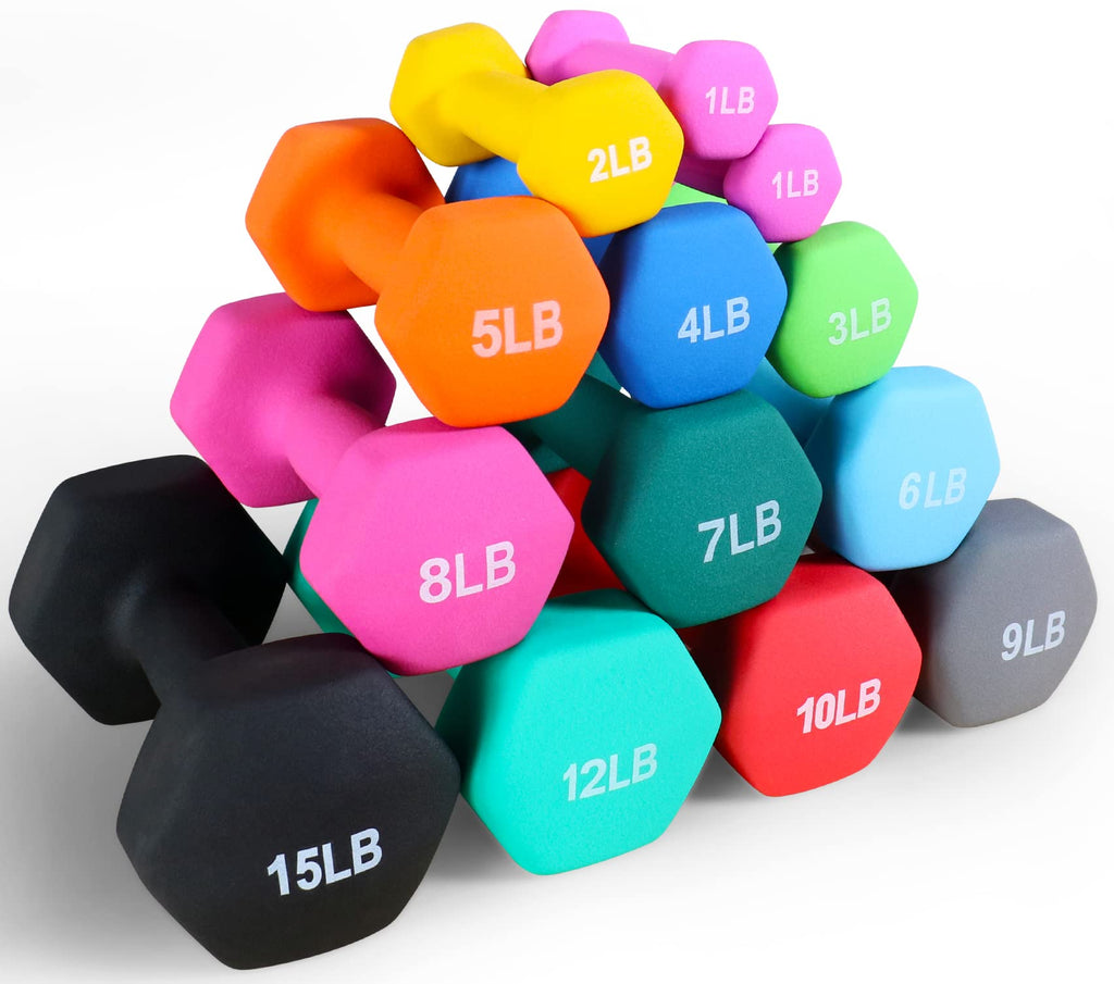 Fitvids Neoprene Dumbbell Hand Weights – Anti-Slip – 12-Pound, Pair – 12-Pound, Pair