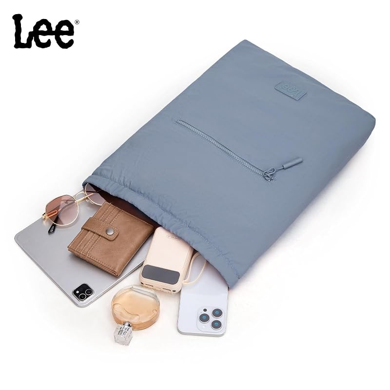 Lightweight Drawstring Backpack Bag with Front Pocket - Water-Resistant Gym & Beach Sackpack, Jean Variation