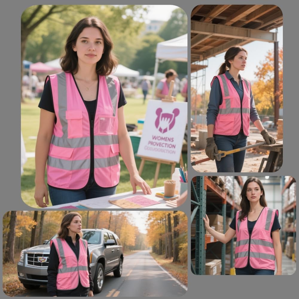 Skiennix Hi-Vis Reflective Safety Vest - Enhanced Visibility for Road Crew & Outdoor Use