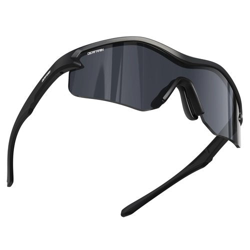 DEAFRAIN Sports Sunglasses for Men Women UV Protection Running Baseball Cycling Fishing Black Glasses TR90 Unbreakable Frame
