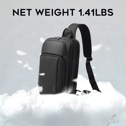 BANGE Sling Bag, Waterproof Shoulder bags with Pad Compartment, Crossbody Backpack for Men