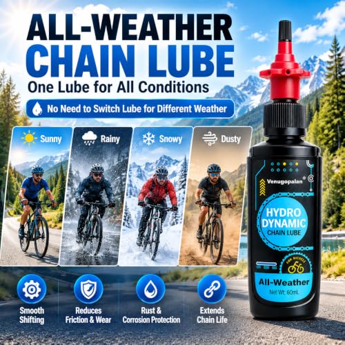 Venugopalan 17-Piece Bicycle Cleaning Kit for MTB & Road Bikes - All-Weather Chain Lube & Tools