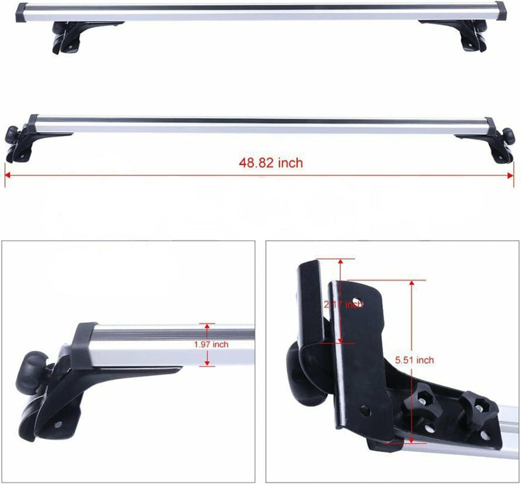 Universal 48-Inch Aluminum Roof Cross Bar | 330LB Capacity Cargo Carrier Rack