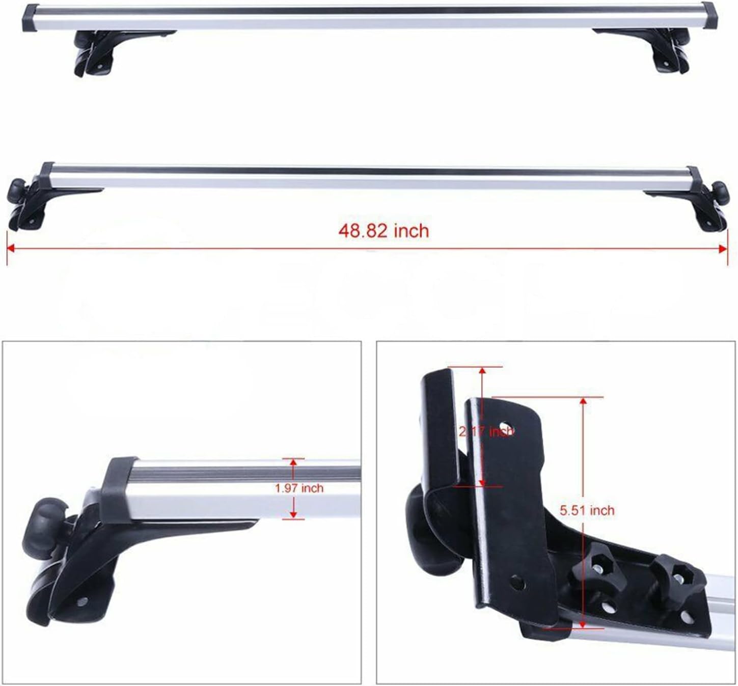 Universal 48-Inch Aluminum Roof Cross Bar | 330LB Capacity Cargo Carrier Rack