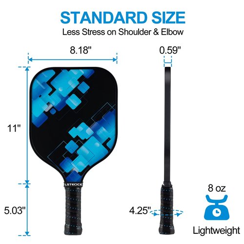 Pickleball Paddles Set of 4 by LSTECICE, Fiberglass Pickleball Paddles with Honeycomb Core, Lightweight Pickleball Set with Balls & Bag for Men, Women & Beginners