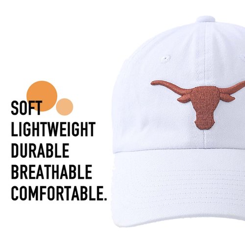 Leomie White Longhorns Baseball Cap for Men and Women - Classic Design, Adjustable Strap, Comfortable Fit for Everyday Wear and Outdoor Activities