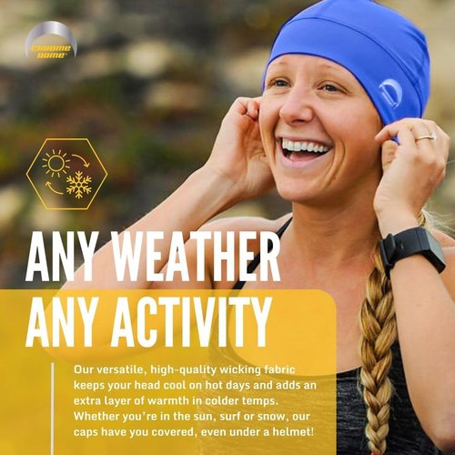 CHROME DOME UPF 50+ Cooling Skull Cap, 78% Recycled, Lightweight Premium Fit, Compression Fabric, Certified Sun Protection (Large-X-Large, Olive with Olive Stitching)