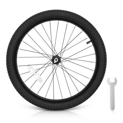Exceedhub 20 Inch Kids Bike Front Wheels Replacement with Solid Air Rubber Tire and Inner Tube, Bicycle Bike Wheels