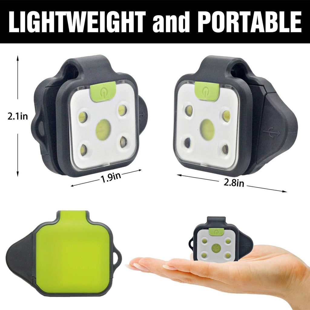 Skiennix LED Running Lights - Rechargeable 2-Pack for Night Safety | Ideal for Camping & Hiking