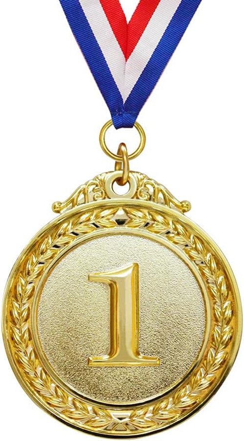 Myartte Gold Medal Set - Olympic Style Awards for Sports & Competitions | 50mm Medals with 80mm Ribbon