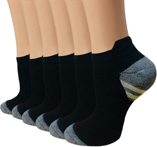 Copper Compression Socks - 6 Pairs for Men & Women | Arch Support & Circulation Relief for Plantar Fasciitis