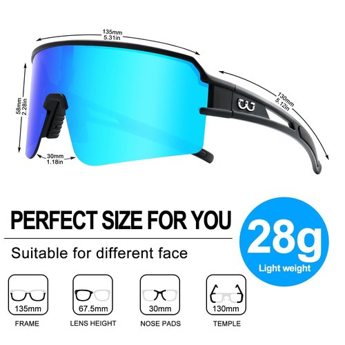 AVV Polarized Sports Sunglasses for Men Women - UV400 Protection Cycling Glasses with Lightweight TR90 Frame, Ideal for Running Baseball Fishing Driving