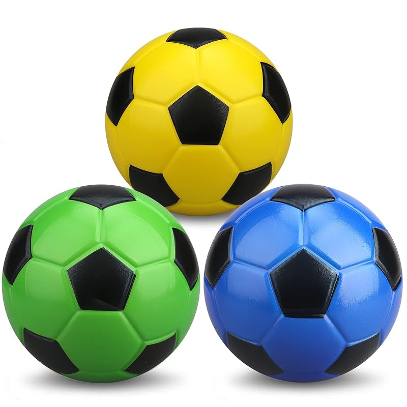 5-Inch Foam Mini Soccer Ball, No-Inflation Indoor Ball - Multicolor