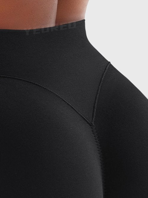 YEOREO Yoga Pants Workout Leggings for Women Hidden Scrunch Butt Lifting Leilanie High Waisted Tummy Control V Back Gym Leggings Black S