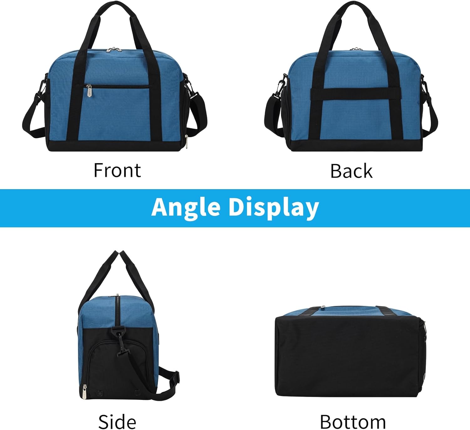 Skiennix Mini Duffel Gym Bag - Lightweight 14-Inch Design with Shoe Compartment - Blue