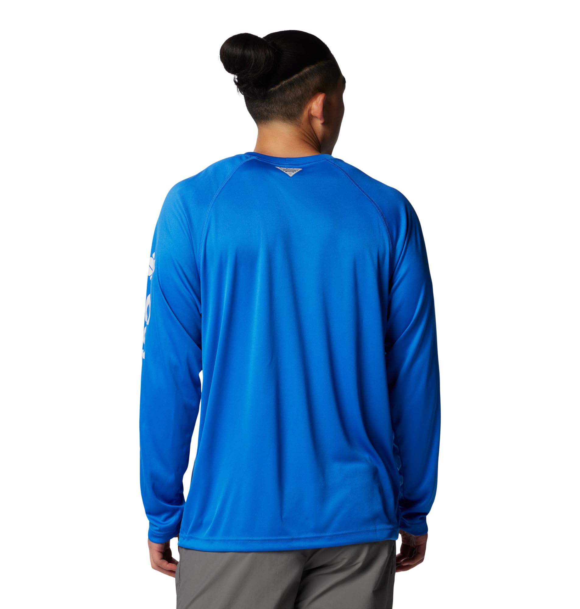 Columbia Men's PFG Terminal Tackle Long Sleeve Fishing Shirt, Vivid Blue/Cool Grey Logo, Small