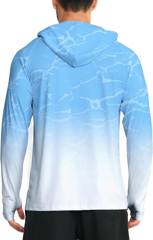 iCKER Men's Sun Protection Hoodie - UPF 50+ Long Sleeve Rash Guard for Fishing & Outdoor Activities