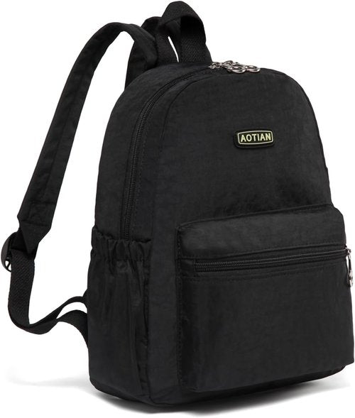 AOTIAN Mini Lightweight Backpack - Durable 11.8 Inch Daypack for Travel & Hiking | Black, 7 Liters