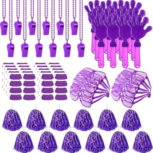 Purple Spirit Week Accessories Pack for School & Team Cheer - 148 Pieces