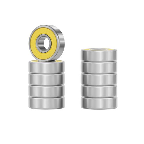 BALEMOK Skateboard Bearings x 10 (8x22x7mm 608-2RS, Yellow, 10)