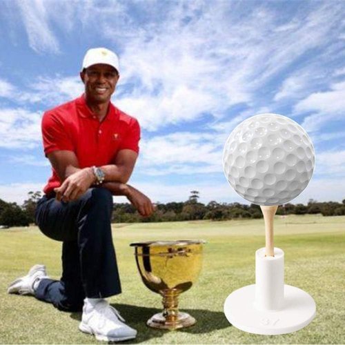 Lemecima 15 Set Golf Rubber Tee Holder Set for Driving Range Golf Practice Mat Indoor Outdoor Size 1.5 Inch (15 Golf Rubber Tee Holders, 15 Bamboo Tees)