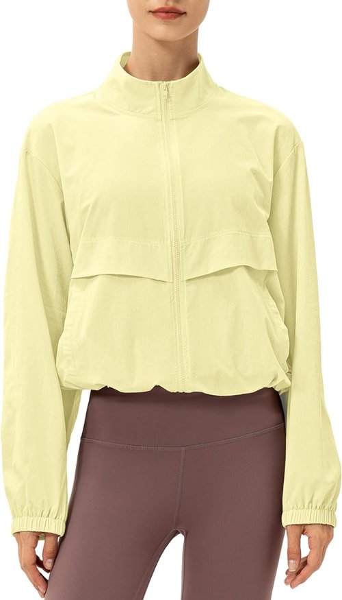 Locachy Women's Athletic Jacket - Lightweight Zip-Up with Windproof & Sun Protection Features