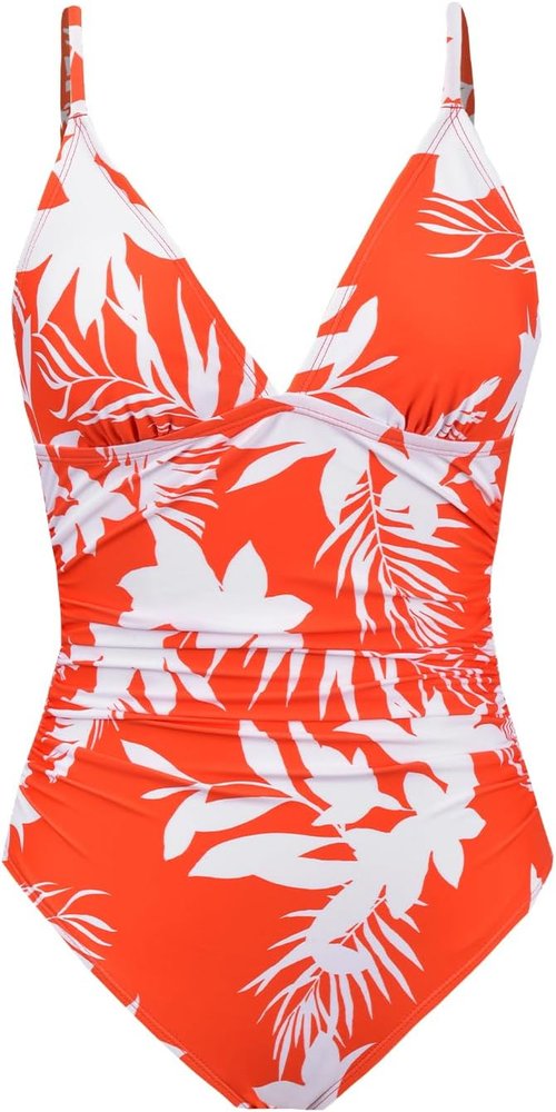 CUPSHE Women's One-Piece Swimsuit - Tummy Control V-Neck Design for Flattering Fit
