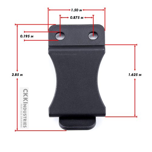 HolsterSmith KYDEX Belt Clip for Holsters & Sheaths – (FOMI Design - w/USA Flag - We The People/AR) - (Fits 1.50in Belts) - (Inside-The-Waistband/IWB) - (USA Made) - (w/Mounting Hardware) - (1 Pack)