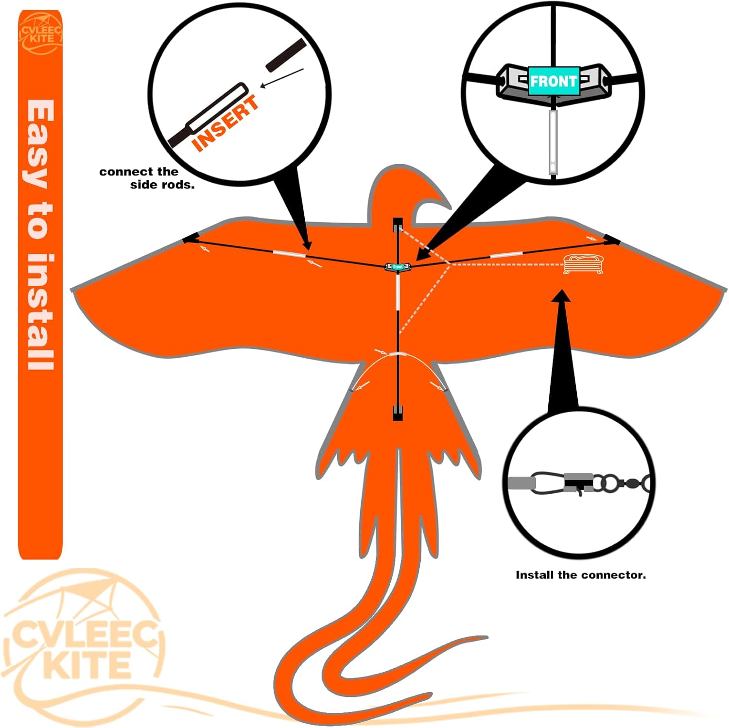 Parrot Kite - Easy-to-Fly Outdoor Kite for Kids & Adults | Perfect for Beaches & Backyards