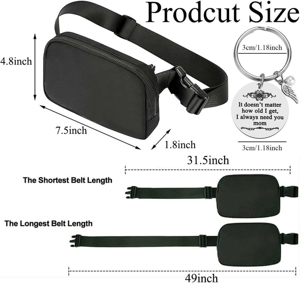 Skiennix Mini Black Fanny Pack - Stylish Crossbody Bag for Men & Women | Perfect Gift for Mom