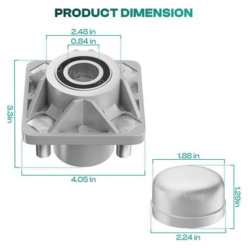 Drive-up Golf Cart Front Wheel Hub Assembly with Hub Bearing Fits EZGO RXV 2008-Up Models OEM 609603(2Pcs)