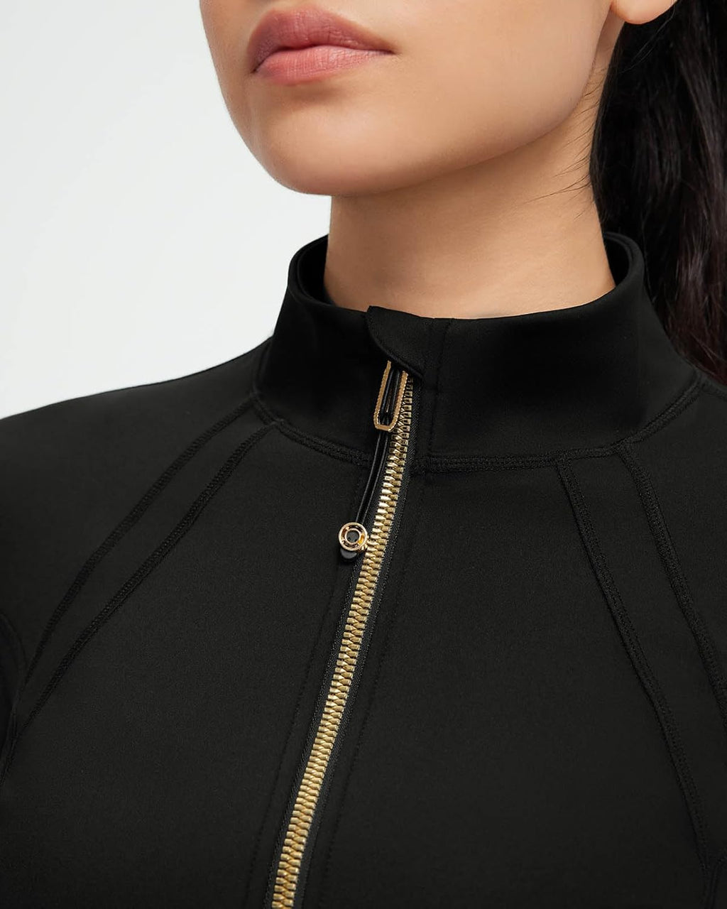 SUUKSESS Women's Golden Full Zip Workout Jacket - Lightweight Cropped Athletic Yoga Top