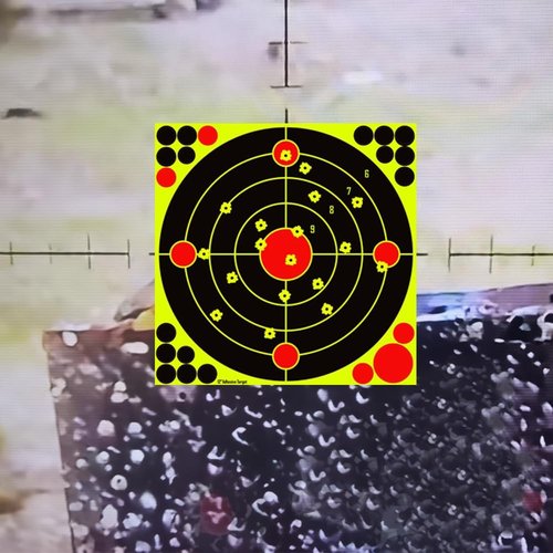 Aimso 12x12 Inch Silhouette Splatter Targets - Bright Fluorescent Yellow for BB Guns & Airguns
