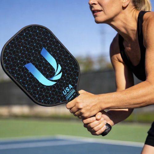 Uteeqe Pickleball Paddles Set of 2, Graphite, Thermoformed One-Mold, Semi-Textured for Extra Grit & Spin, Lightweight, USAPA Approved, Non-Slip, 4.25-Inch Grip, 4 Outdoor Balls & Carry Bag